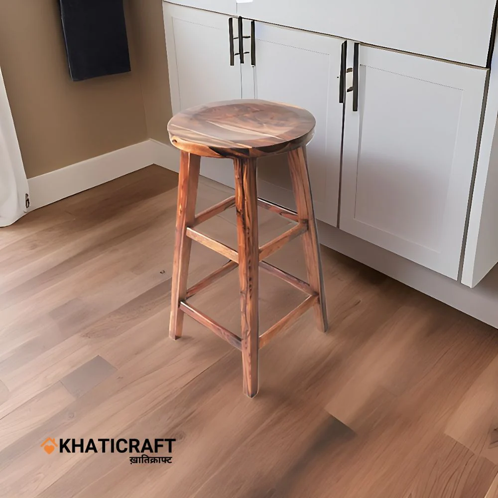 Rami Wooden Bar Stool – Backless Bar Chair